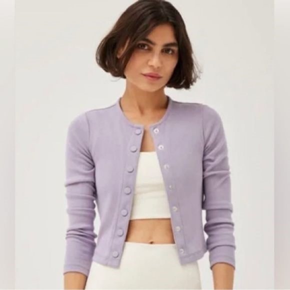 Outdoor Voices Cozy Rib Cropped Cardigan NWT - Picture 2 of 5